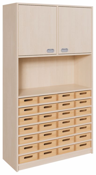 K Kombinationsschrank 180 x 102 cm, 28 flache Kästen/2 Türen